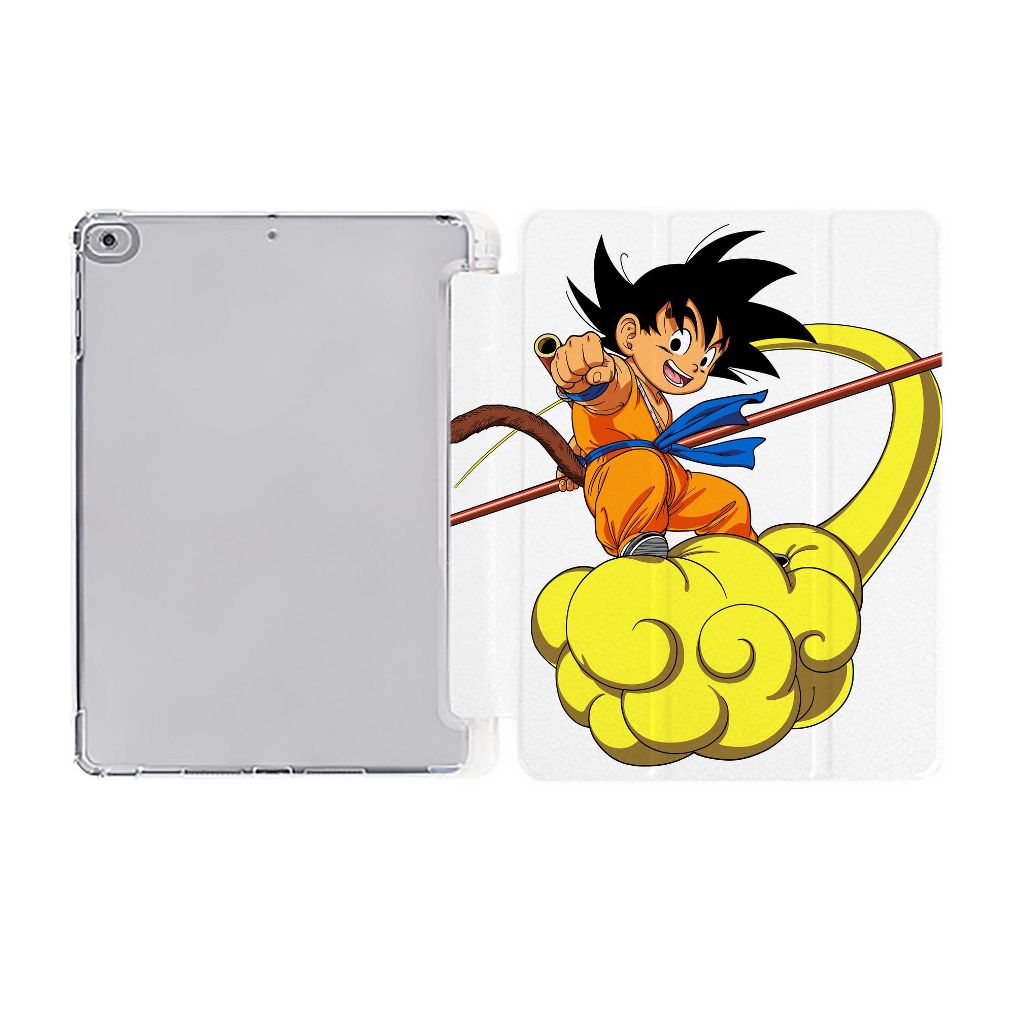 （画像用） ドラゴンボール 孫悟空（そん ごくう）Son Goku カカロット DRAGON BALL Kakarotto IPad ケース ペン収納付き 三つ折りスタンド PUレザー×シリコン 対応機種9.5/10.5/10.9インチ